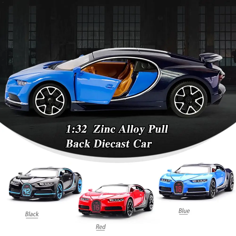 1:32 Bugatti Chiron цинковый сплав оттягивающийся литой автомобиль модель Игрушечная машина украшение коллекционный подарок игрушка Литье под давлением модель мальчика