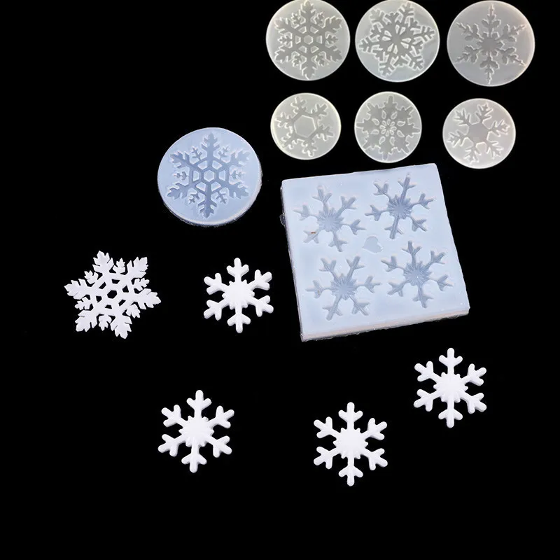 

Christmas Snowflake Mold Silicone Mould DIY Craft Epoxy Resin Dried Flower Resin Pendant Chocolate Cake Decorating Baking Tools