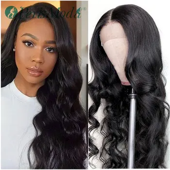

Free Parting PerisModa Lace Front Body Wave Synthetic Wigs for Black Women Natural Black Color Ponytail Supreme Hair Cosplay Wig