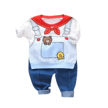 

New Spring Autumn Baby Fashion Clothes Children Boy Girls Cartoon T Shirt Pants 2Pcs/set Toddler Casual Clothing Kids Tracksuits