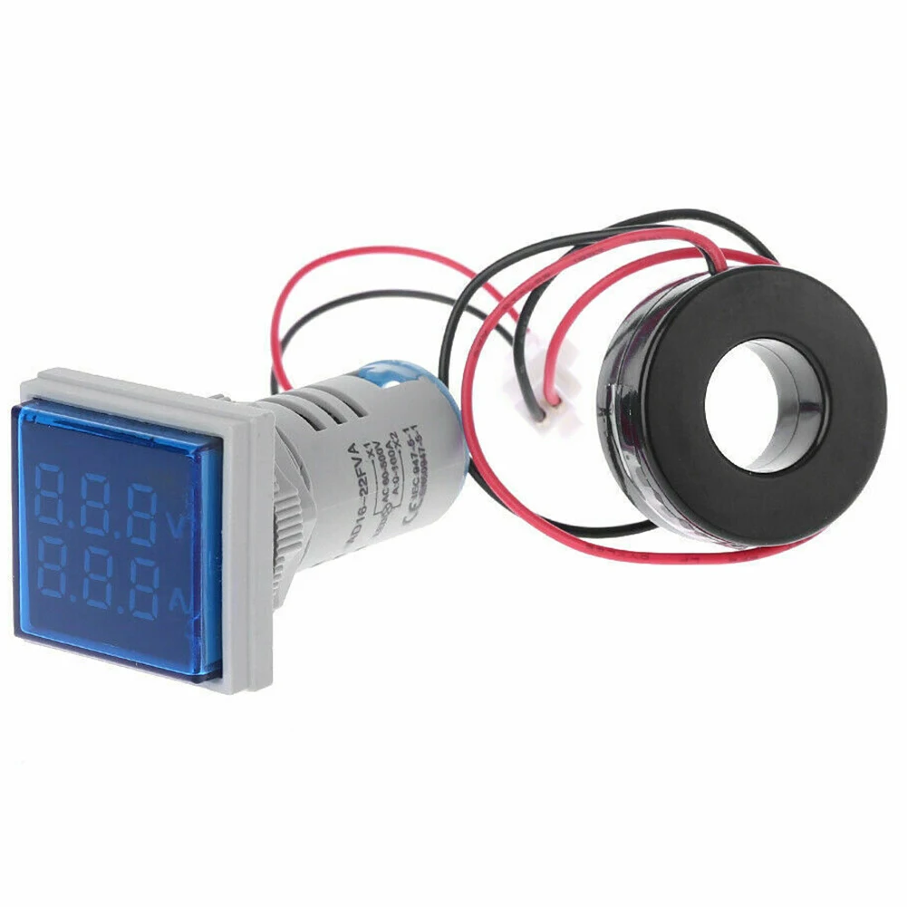 

Easy Install Practical Voltage Current Indicator Tool Square LED Display Digital Durable Measurement Parts Electrical Circuitry