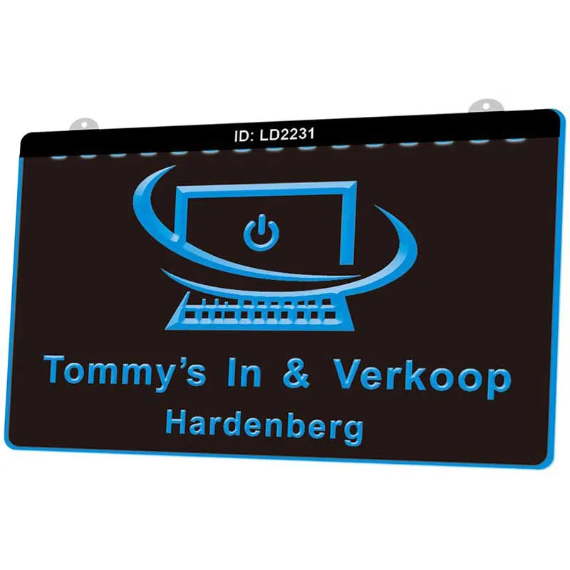 LD2231Tommys в Verkoop Hardenberg новый 3D гравировальный светодиодный светящийся знак