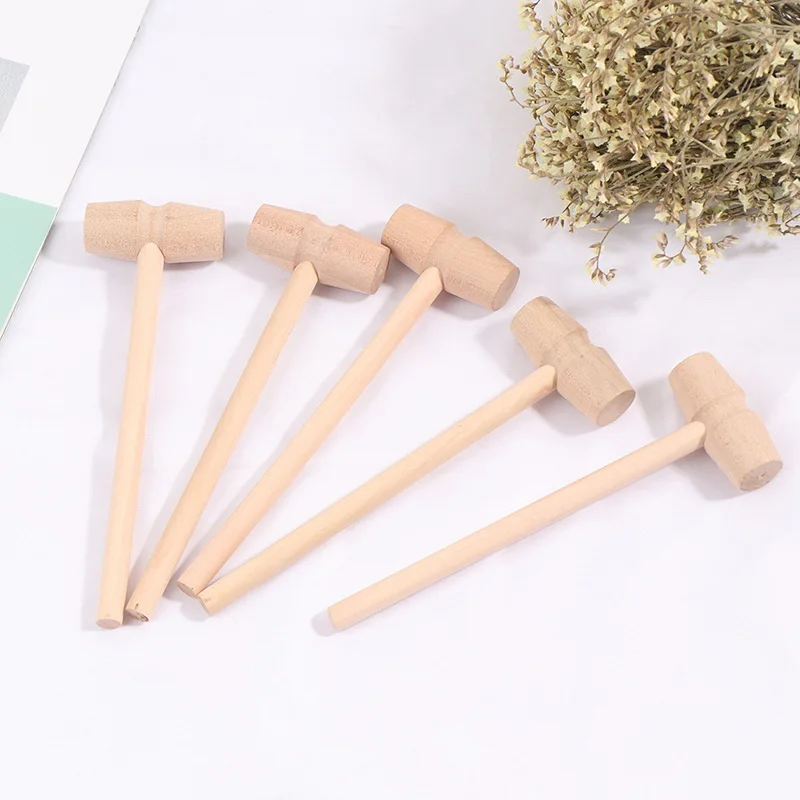 1/5/10Pcs Carving Tool Wooden Hammer Mallet Leather Craft Jewelry Making Hammer Tool 4