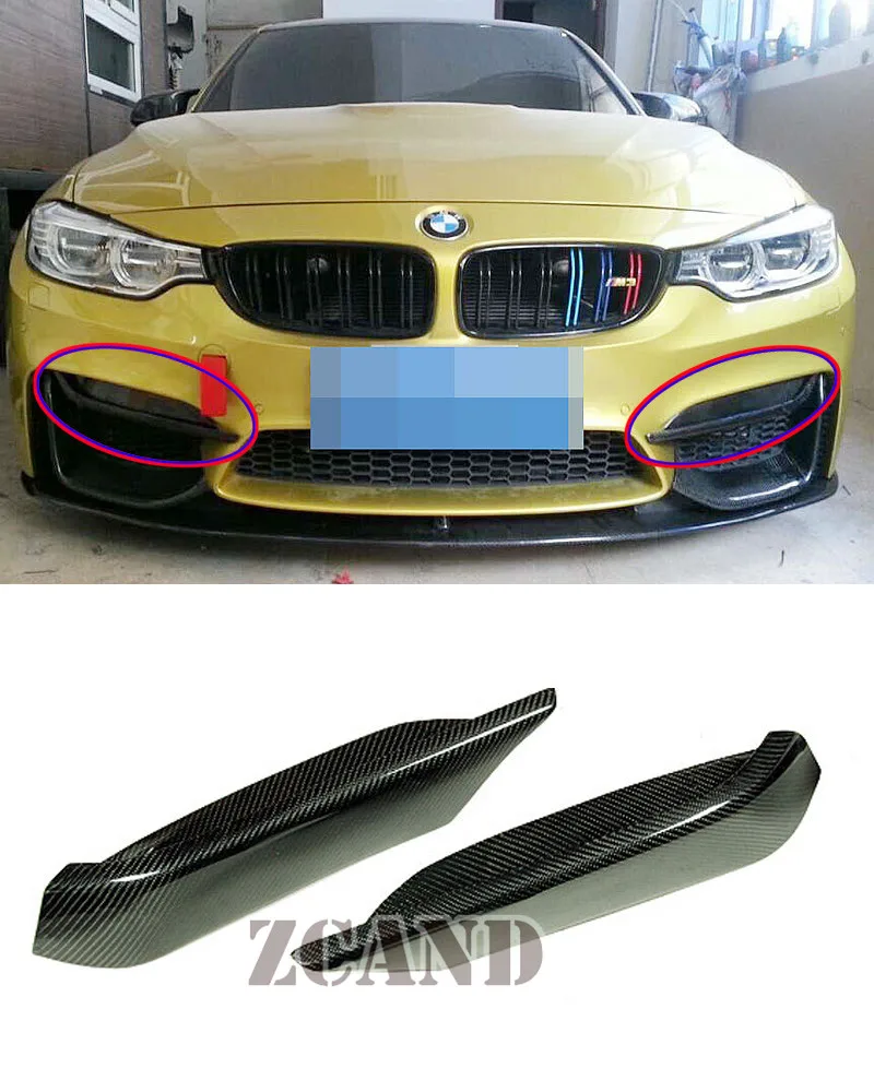M P ячмень Реальные углеродного волокна передний сплиттер спойлер 5 шт./компл. для BMW F80 M3 F82 F83 M4 переднего бампера 2014UP