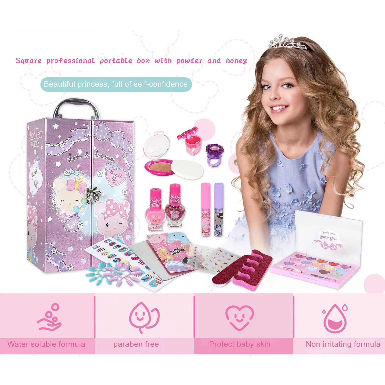 Beauty & Fashion Toys Pretend Play Toy Little Girl Cosmetic Set Eye