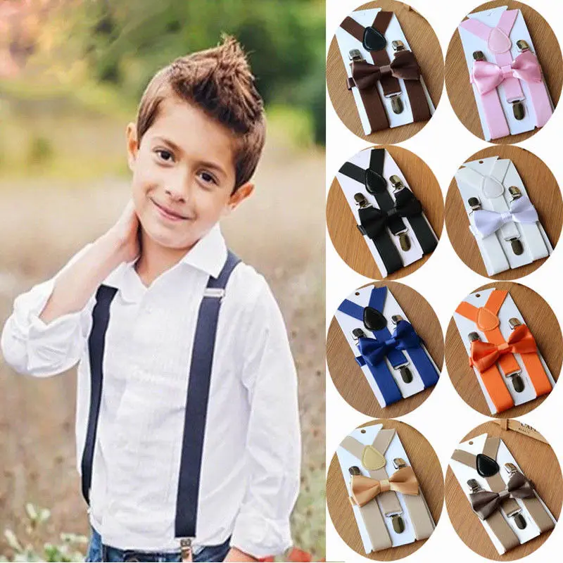 Kids Baby Suspender Bow Tie Adjustable Suspenders Matching Boys And