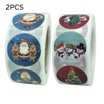 

500pcs Merry Christmas Stickers Envelope Gift Thank You Cards Package Seal Label Package Decor Accessories