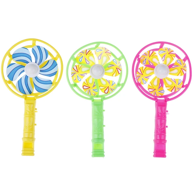 3Pcs/set Plastic Windmill Whistling Handle Toys Pinwheel For Children Random Color 1