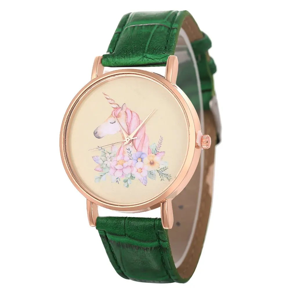 Women Watch Multicolor Color Leather Strap Quartz Watch Band Wristwatch Strap Analog Quartz Travel Time Reloj femen