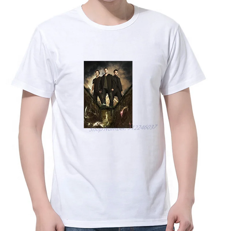 

Футболка оверсайз с рисунком Дина, кастиэля, 15 лет на годовщину, летняя футболка с коротким рукавом