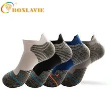 Новые спортивные носки, мужские носки-башмачки с махровой подошвой, носки для баскетбола, бега, велоспорта, велосипеда, дышащие лоскутные носки, Тапочки