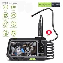 NTS500 1080p HD 5,0 ''ЖК-дисплей промышленный эндоскоп 3,9/5,5/7,6 мм бороскоп 1M 2M 3M 5 м Змея гибкая камера для инспекции труб 6 светодиодов