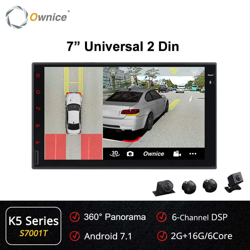 Ownice K1 K2 K3 Octa 8 ядерный Android 2G ram 32GB rom поддержка 4G LTE SIM сетевой Автомобильный gps 2 din универсальный автомобильный Радио dvd-плеер - Цвет: S7001 K5