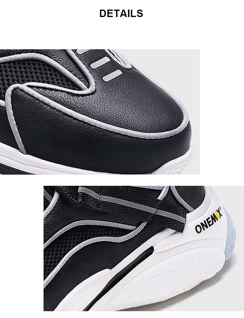 ONEMIX/мужские кроссовки, новая технология, 3 части, вставка, воздушная подушка, спортивная обувь, светильник, Светоотражающие женские кроссовки