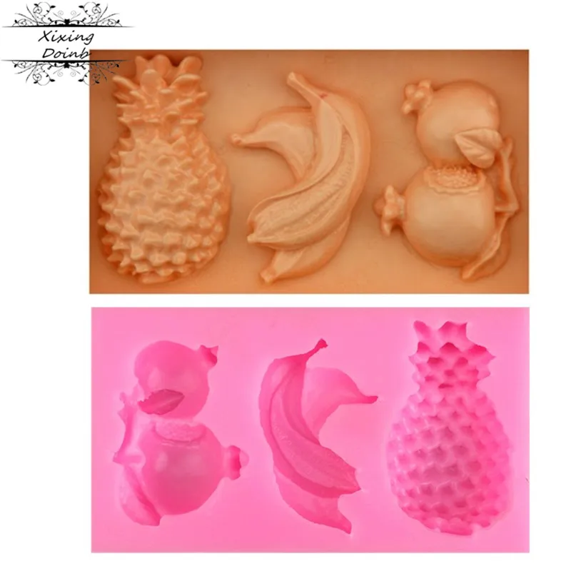 Фруктовый гранат банан форма ананаса силикагель Форма кухонный инструмент для