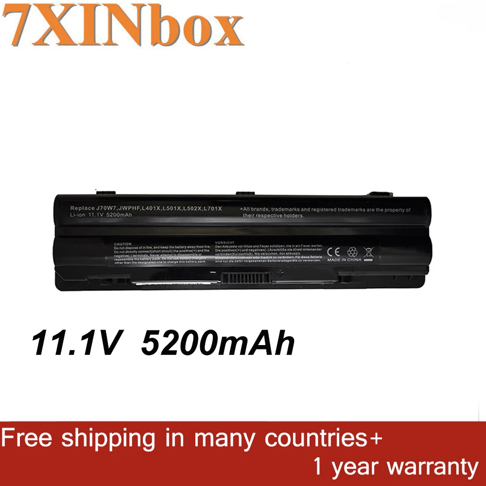 7xinbox 11 1 V 5200mAh J70W7 JWPHF R795X WHXY3 Аккумулятор для ноутбука Dell XPS 14 15 17 L401x L501x L701x 3D 312-1123