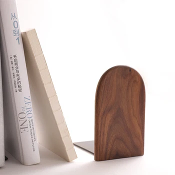 

Natural Creative Wood Bookend Holder Reusable Resistance to Fall Bookshelf Office Desktop Accessories Student Book Stand DJA88