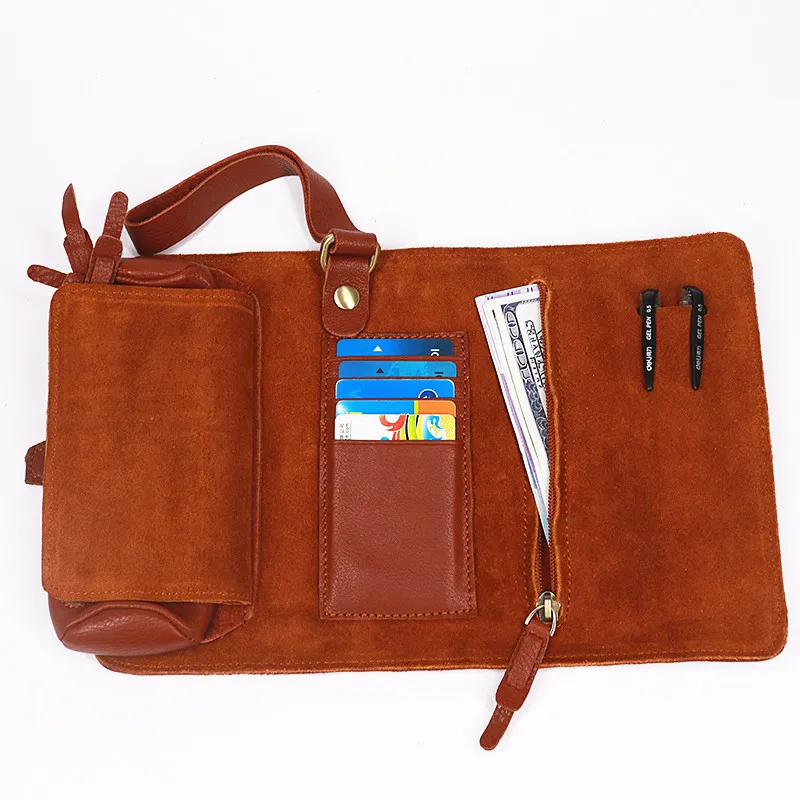 Длинный кошелек SIMLINE мужской винтажный бумажник из натуральной кожи