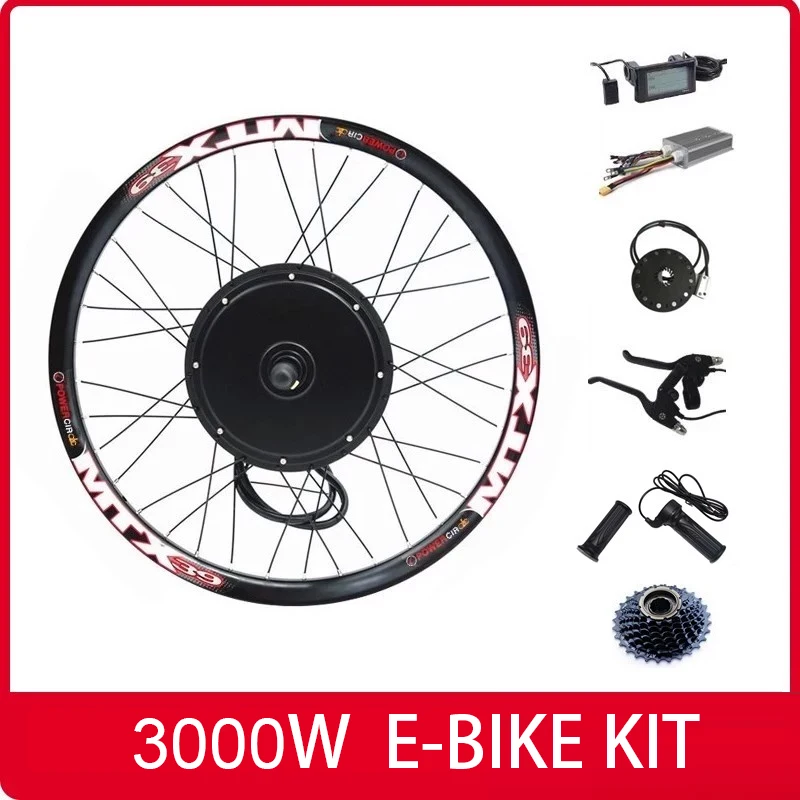 US $402.50 150mm Dropout 90kmH Max Speed LCD Display 3000w Electric Bike Conversion Kit 48V72V 3000w E Bike Conversion Kit
