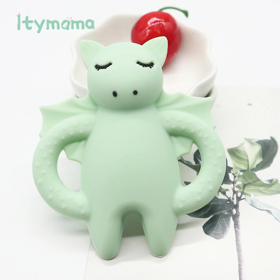 Itymama безопасный Прорезыватель для малышей, игрушки для малышей, без бисфенола, Прорезыватель для зубов, силиконовый прорезыватель, жевательный зуб, уход за зубами, подарок для младенцев - Цвет: TR016-18 Mint