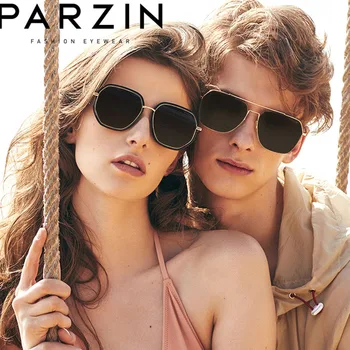 

PARZIN High Quality Fashion Polarized Sunglasses Women Metal Frame Mirror TAC Lenses 100% UV Protection Vintage Glasses