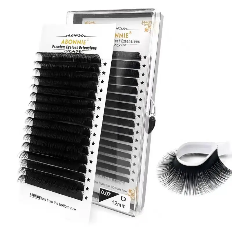Abonnie Synthetic Eyelash Extension Supplies Classic Lash Extensions C/D 0.05/0.07/0.10/0.15/0.20/.25 Mink Black False Extension