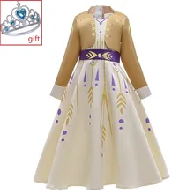 Покупатели рекомендуют; Лидер продаж; детская одежда; коллекция года; новейший стиль; платье принцессы Анны для костюмированной вечеринки; вечерние платья с принтом для девочек