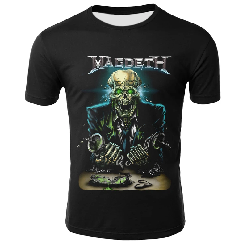 T15 Хип-хоп 3D футболки Megadeth, мужские/женские летние топы, футболка с круглым вырезом и коротким рукавом, крутая уличная одежда, модные футболки с черепами размера плюс - Цвет: T15