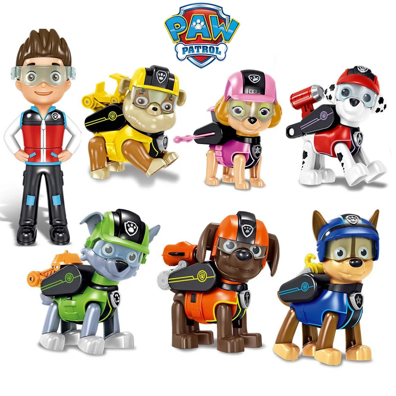 Figuras de acción de la Patrulla Canina para niños, modelo de figura de acción chico