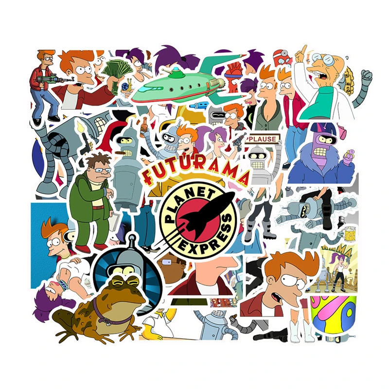 50 шт. Futurama мультфильм дети игрушки украшения Стикеры для DIY Скрапбукинг альбом ноутбук багаж телефон наклейка стикер s