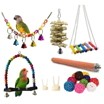 

17-Pack Bird Toys Hanging Swing Shredding Chewing Perches Parrot Toy for Cage