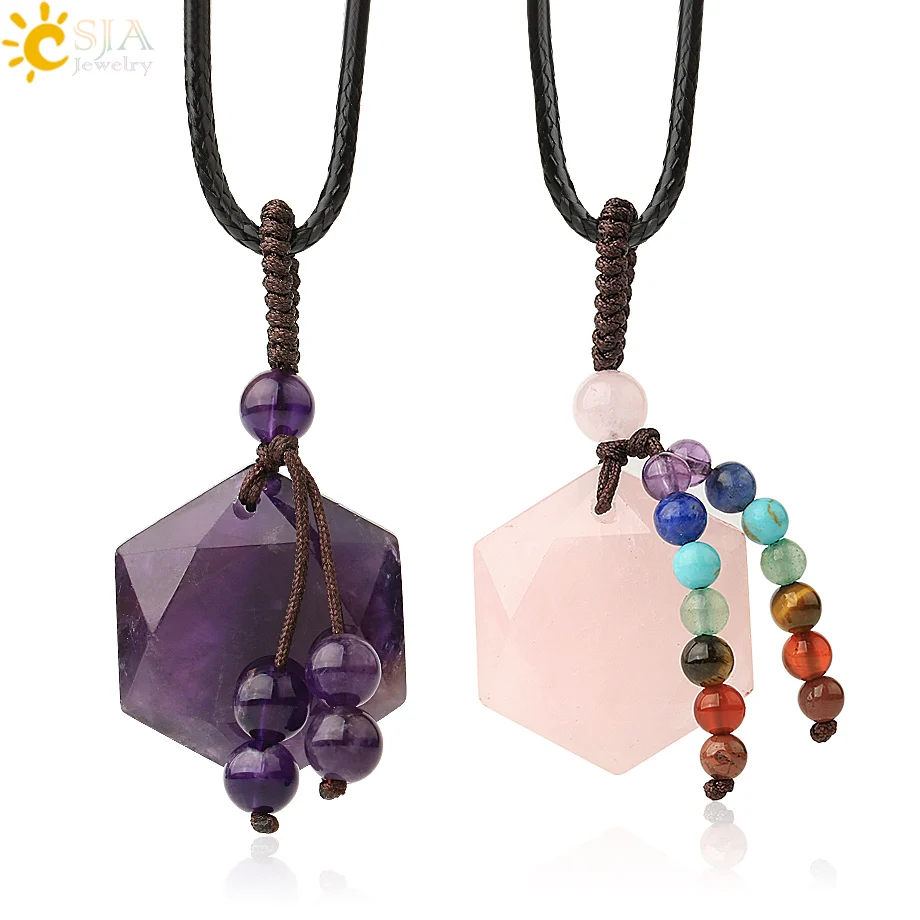 Подвески из натурального камня с шестигранной звездой CSJA ожерелья для женщин и