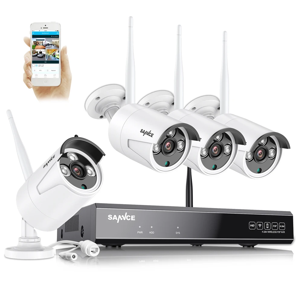 as the picture SANNCE Подключи и Играй 4CH Беспроводной Комплект NVR P2P 720 P HD Открытый ИК Ночного Видения Безопасности IP WIFI Камеры ВИДЕОНАБЛЮДЕНИЯ система - Цвет: as the picture