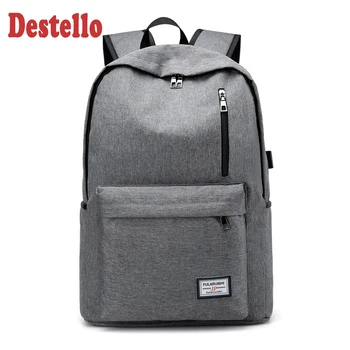 

large capacity men double shoulder backbag fashion laptop bag female school backpack Usb charging port business travel backpack