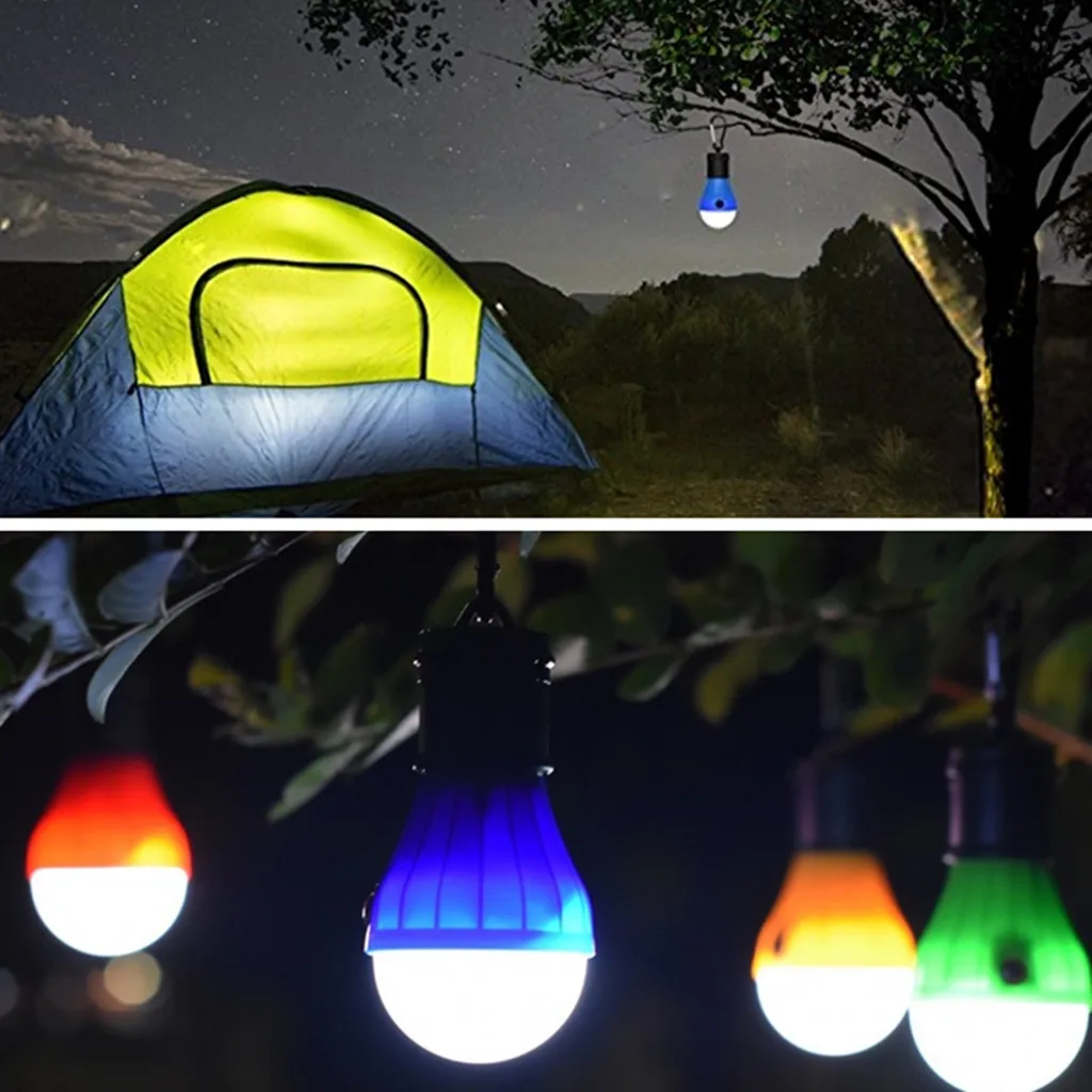 Outdoor Camping Lantern Cabin Canopy Tent Lamp Light Bulb with Hang Hook Buckle - 6 Colors