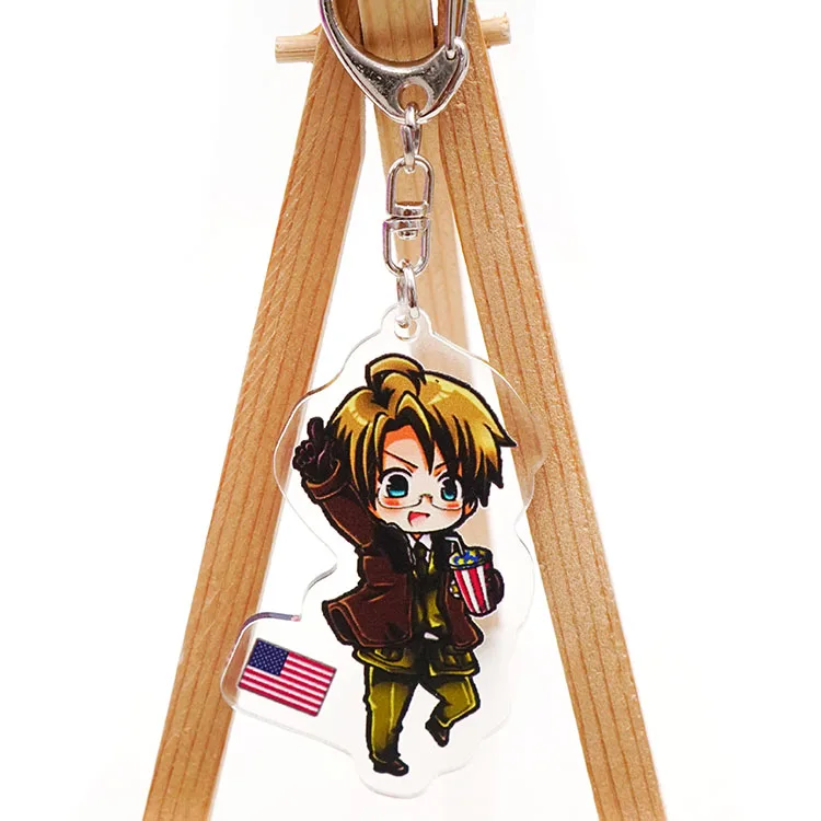 Горячая аниме оси силы Hetalia APH брелок для ключей акриловый кулон подарок - Цвет: Темно-синий