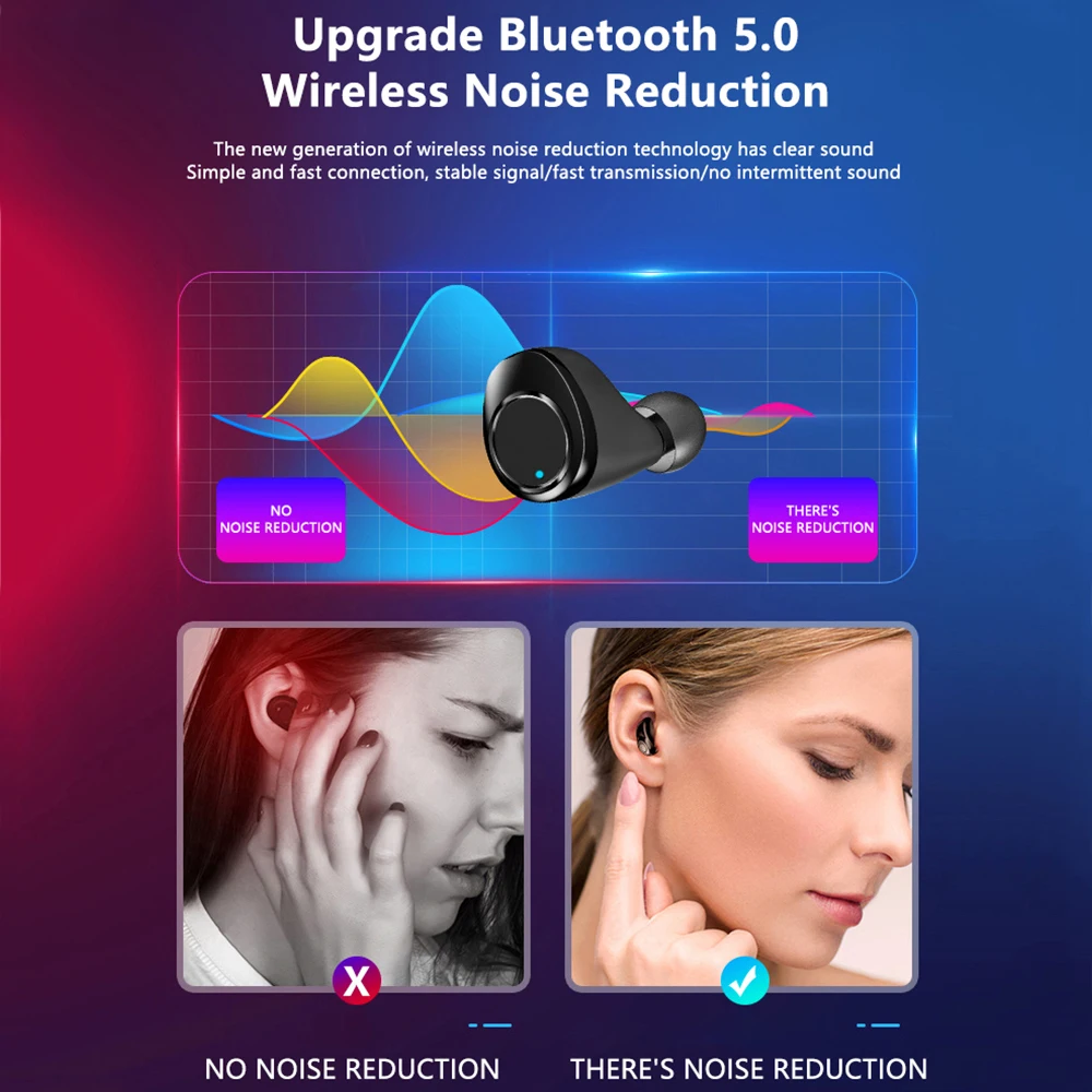 Наушники TWS X13 с Bluetooth 5 0 наушники шумоподавлением и микрофоном 3500 мАч настоящие