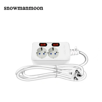 

2.5 Meter EU Plug Socket 10A 250V Electrical Socket Home Office Extension DE Power Strip with Switch European French Power Plug