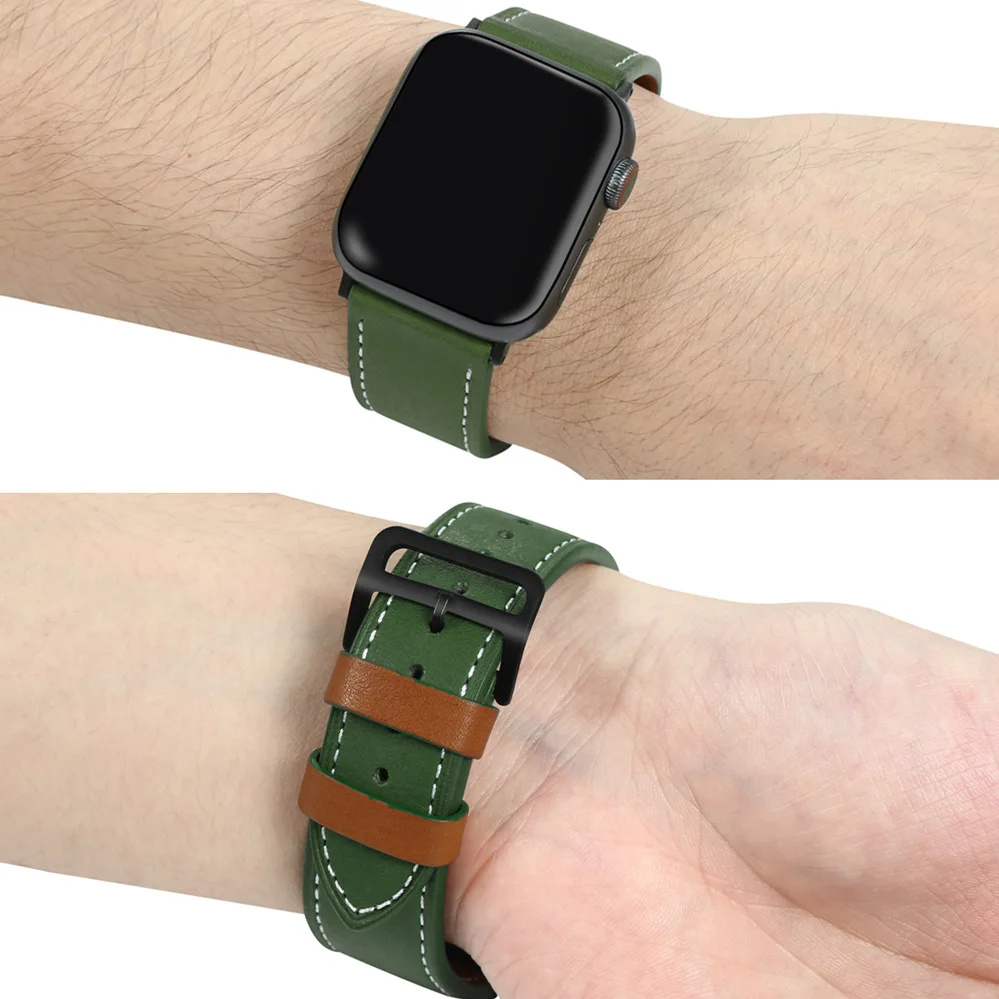 Новая кожаная Петля ремешок для наручных часов Apple Watch, ремешок 42 мм 44 мм Apple Watch 4 38 мм 40 мм для наручных часов iwatch серии 3/2/1 Замена кабель-браслет на запястье