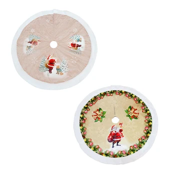 

1Pcs Reindeer Christmas Tree Skirts Fur Carpet Xmas Decoration New Year Home Decor Event Party Tree Skirts