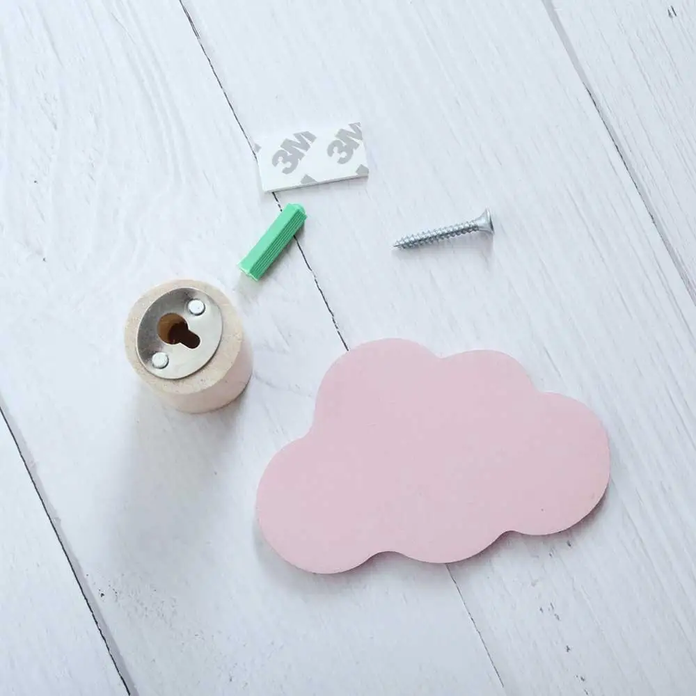 1 шт. популярный кролик/облако настенные навесные крючки DIY деревянная вешалка настенная наклейка для детской комнаты принадлежности дверной крючок, Товары для ванной - Цвет: Pink Cloud