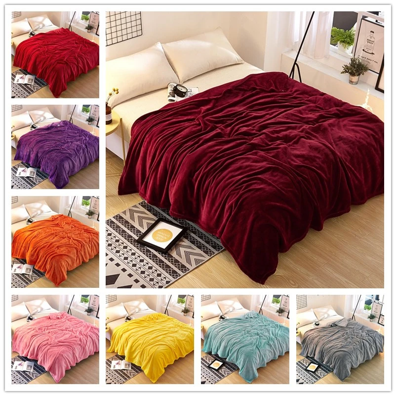 

Sherpa Blanket Solid Coral Fleece Blankets For Beds 200x230cm Large Adult Blanket Sofa Blanket