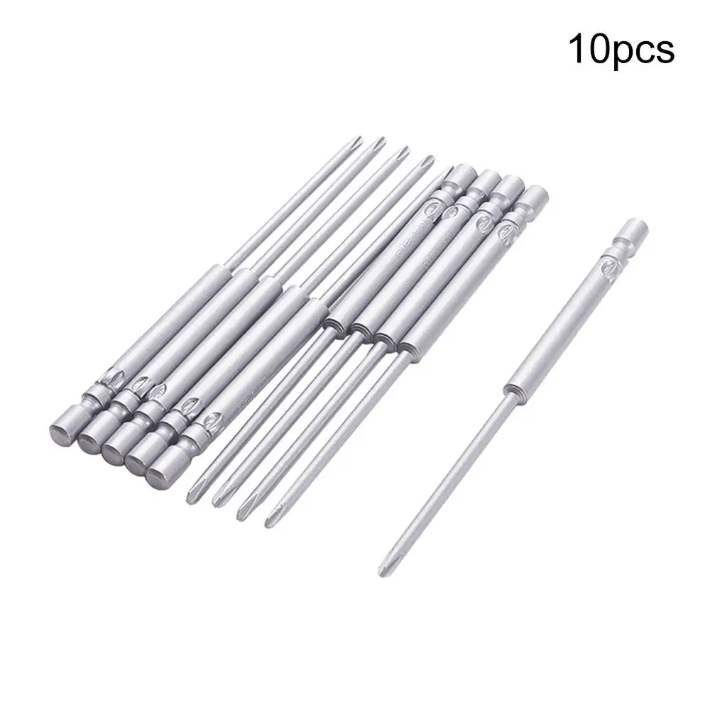 10 шт. Круглый хвостовик отвертка Philips bits 3PH1 PH2 2PH0 3PH1 PH1 4 мм/5 мм(диаметр) L: 80 мм S2 Сталь с крестообразной головкой Магнитная отвертка - Цвет: 2PH0 Shank Dia 4mm