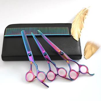 

Professional Dog Pet Groom Scissors Kit Cutting Thinning Curved Shears Set Tool LDO99