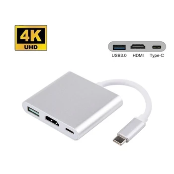 

USB C To HDMI 3 in 1 Cable Converter for Huawei Usb 3.1 Thunderbolt 3 Type C Switch To HDMI 4K Adapter Cable for Macbook Pro
