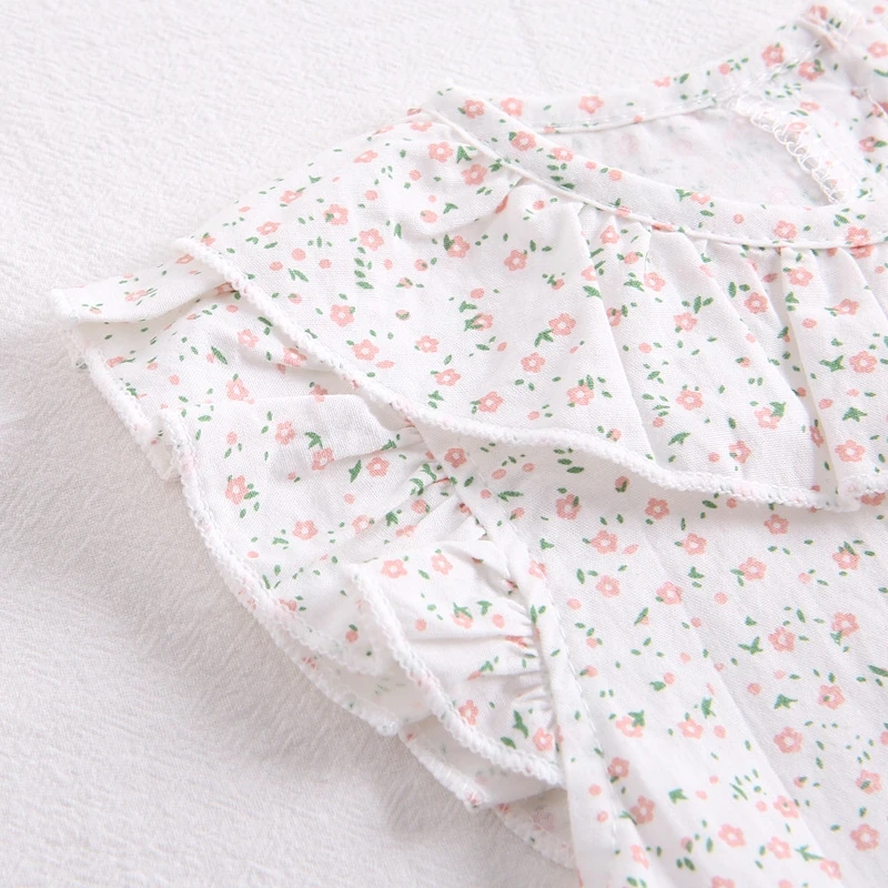Sweet Baby Girls Floral Romper With Hat
