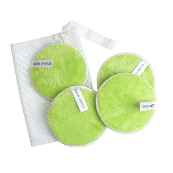 

4pcs/set Face Powder Removal Pads Reusable Makeup Remover Puffs with Storage Bag Reusable Eco-friendly Cosmetics Remover Pads