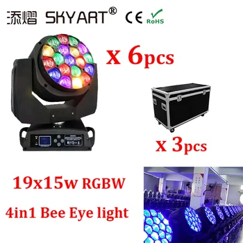 

LED Beam+Wash Big Bees Eyes 19x15W RGBW Zoom Lighting DMX Effect Wash Moving Head DJ Disco Party Wedding Decoration Family Bar