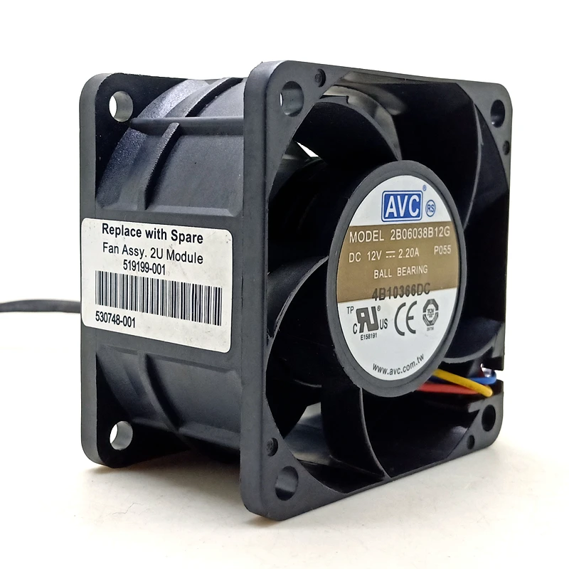 Pwm Fan Avc 6038 12v Dupla Bola de Alta Velocidade do Ventilador 2b06038b12g 6cm 60x60x38 mm Ventilador de Energia do Servidor de Computador 60 mm