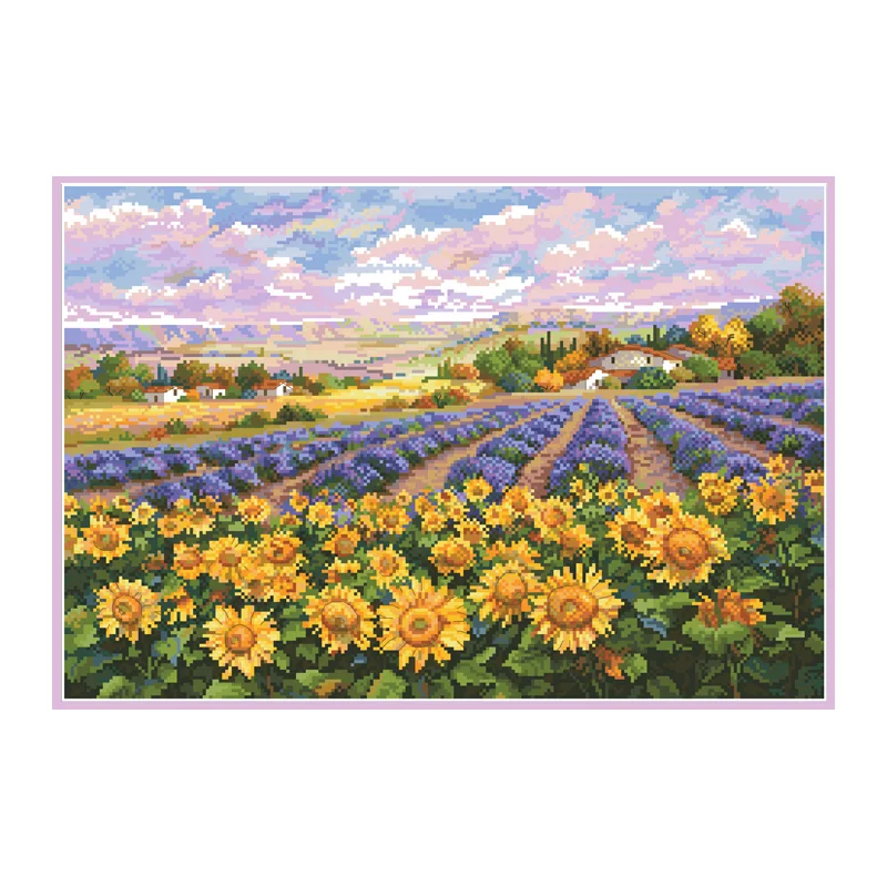 Sea of Flowers Cross Stitch Patterns Kits Unprinted Canvas 11 14CT Embroidery Paintings DIY Handmade Needlework Craft Home Decor cross stitch kit,cross stitch tools